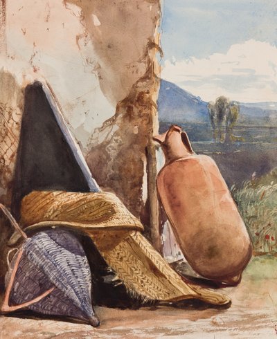Baskets and amphora, with additions by Prince Alfonso Maria di Borbone by Giacinto Gigante